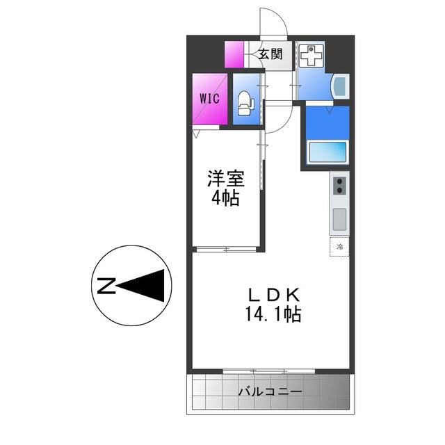 プレジオ永和ASIAN(1LDK/4階)の間取り写真