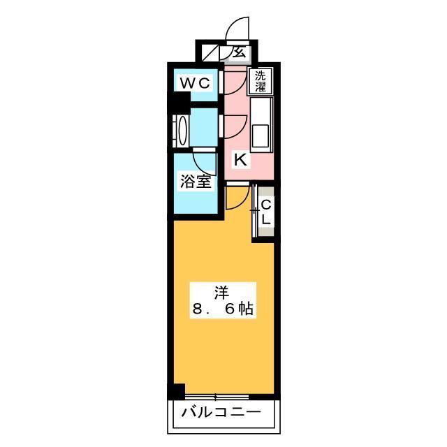  レジディア亀戸-(1K/6階)の間取り写真