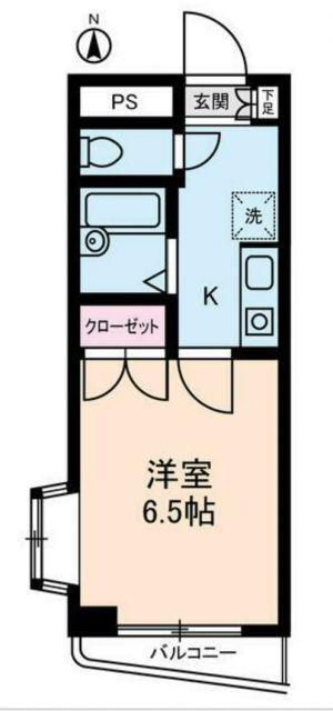 グローイングシティー大和田(1K/4階)の間取り写真