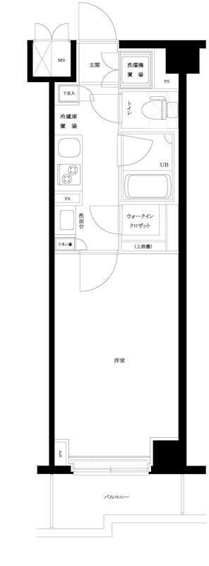 ルーブル亀戸天神前(1K/8階)の間取り写真