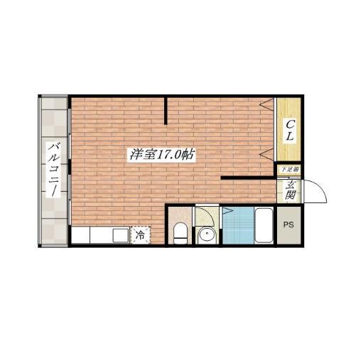 第3マンション南茨木(ワンルーム/2階)の間取り写真