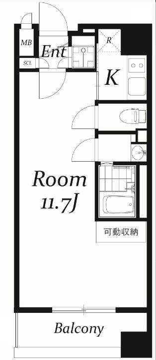 アクアタウンイーストI(1K/5階)の間取り写真