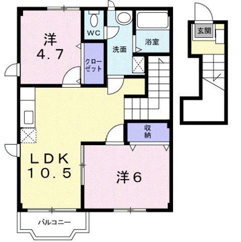 サンエレガント(2LDK/1階)の間取り写真