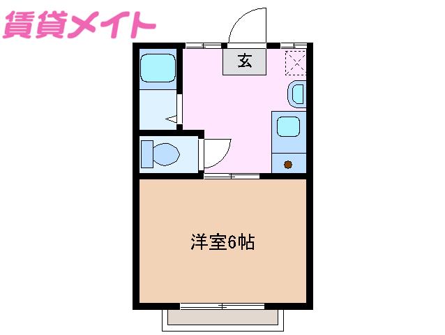 ドミールKEI(1K/2階)の間取り写真