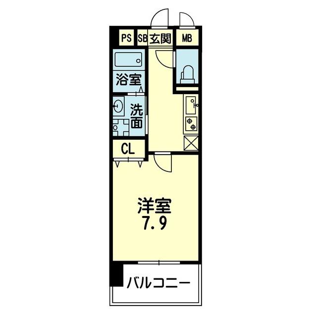 BEAU RIVAGE白山(1K/4階)の間取り写真