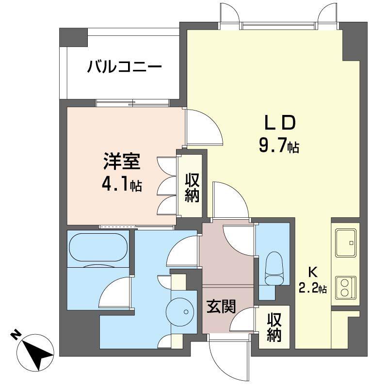 プライムメゾン銀座イースト(1LDK/12階)の間取り写真