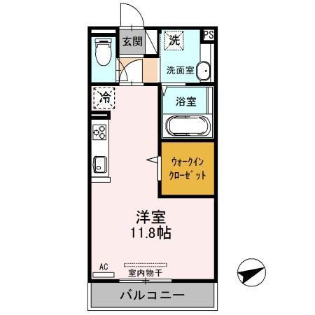 スターブル(ワンルーム/3階)の間取り写真