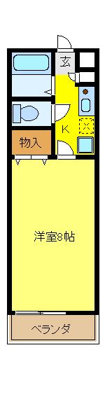 ヒコタビル(1K/4階)の間取り写真
