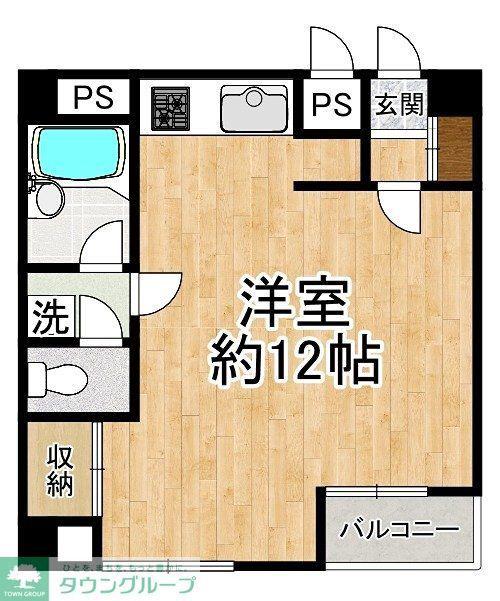 グランデ蕨(ワンルーム/2階)の間取り写真