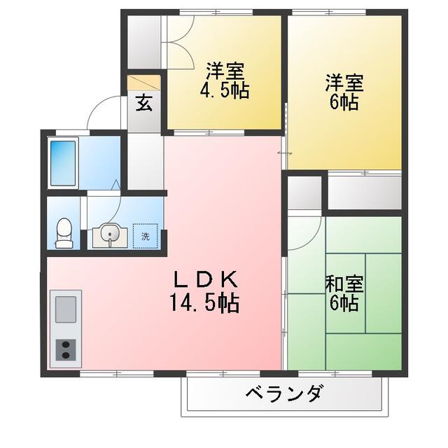 クレヨンハウス湘南(3LDK/2階)の間取り写真