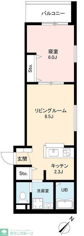 ワイゼア(1LDK/4階)の間取り写真