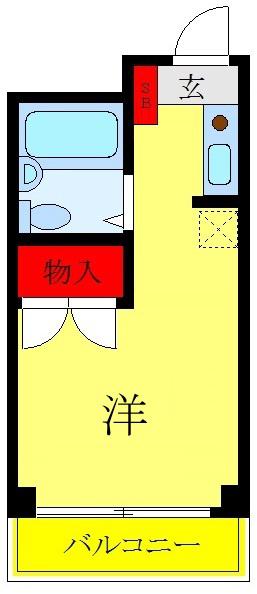 ヴィダフェリース山崎(ワンルーム/3階)の間取り写真