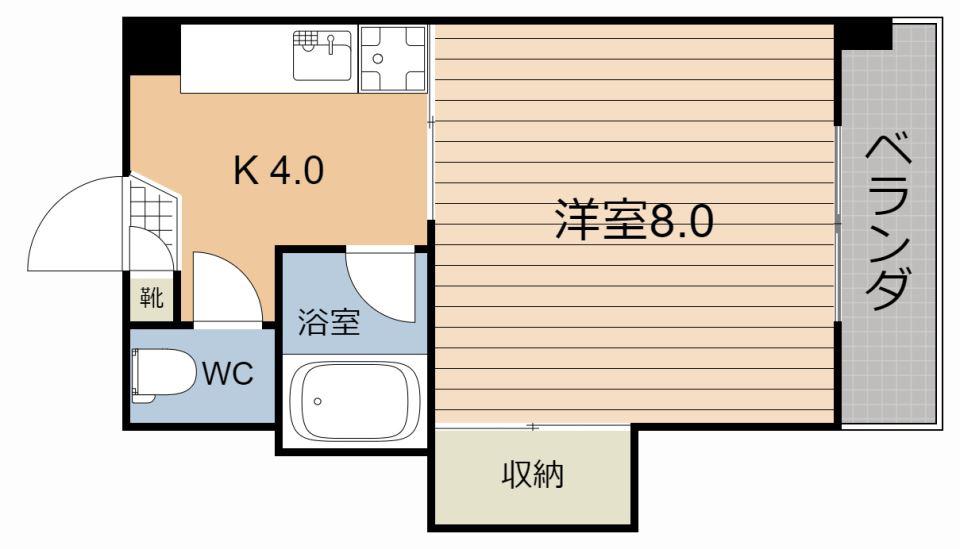 赤塚ビル(1K/4階)の間取り写真