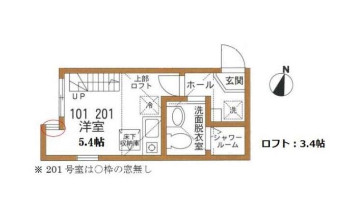 ハーミットクラブハウス伊勢町(ワンルーム/1階)の間取り写真
