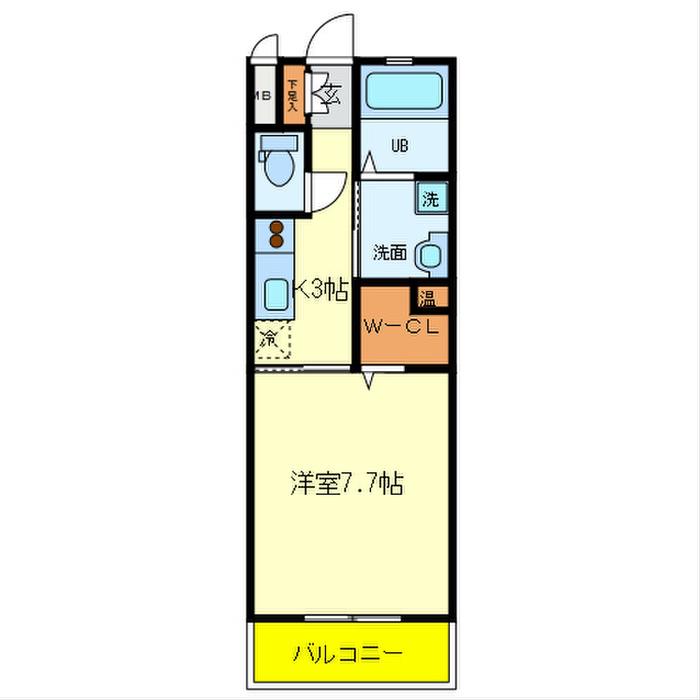 チャローアイト(1K/1階)の間取り写真