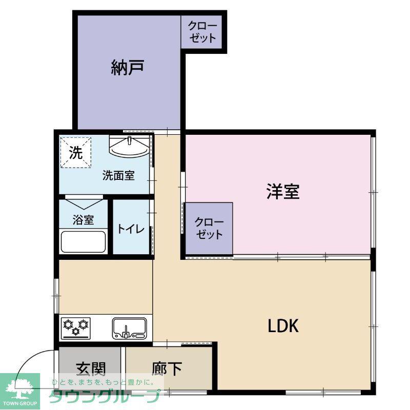 ハイツ南駒場(1LDK/1階)の間取り写真