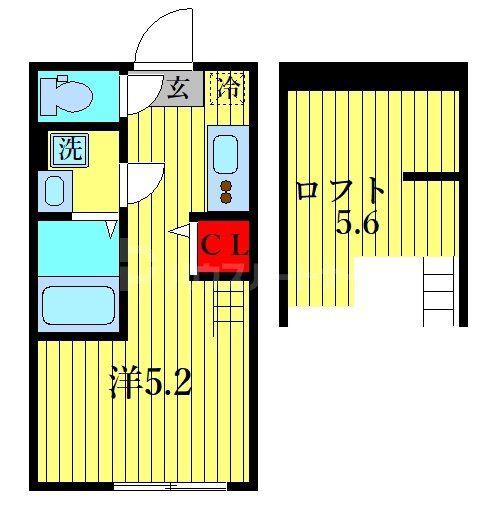 FIORIREII(1K/2階)の間取り写真