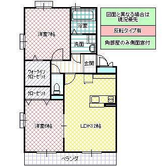 リヴィエール(2LDK/3階)の間取り写真