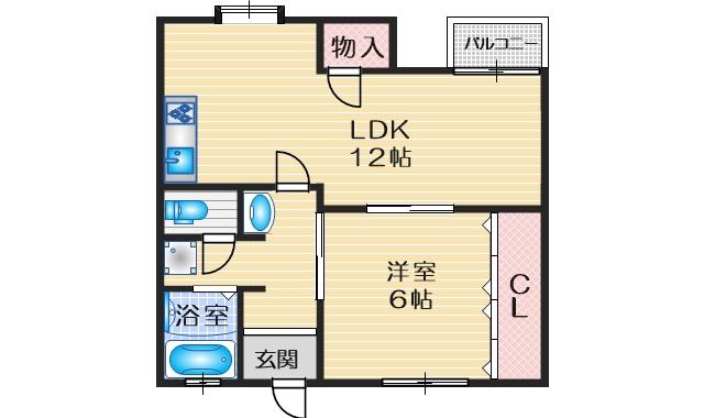 伊丹ビル(2LDK/3階)の間取り写真