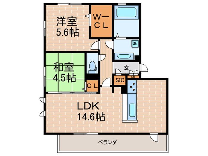 フェリエ(2LDK/3階)の間取り写真