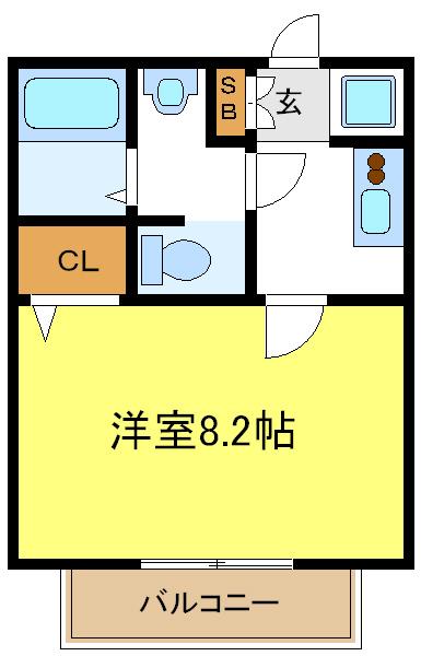 ビヤン ルーチェ(1K/2階)の間取り写真