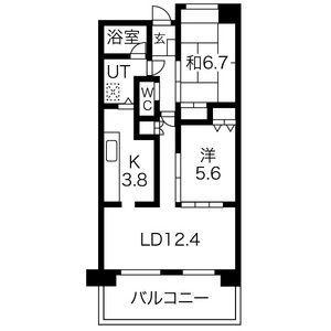 三向ハイツ元今泉(2LDK/10階)の間取り写真