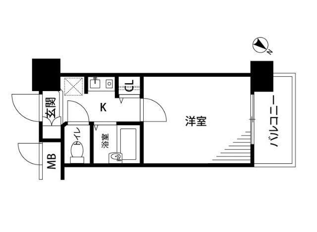 サンテミリオン品川戸越(1K/11階)の間取り写真