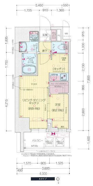 プレサンス鶴舞パークグラッド(1LDK/11階)の間取り写真