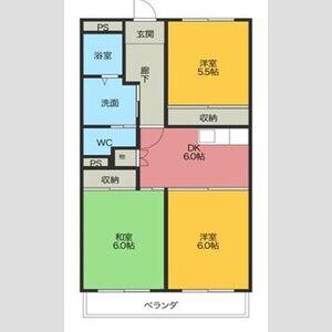 エスポワールHARA(3DK/2階)の間取り写真