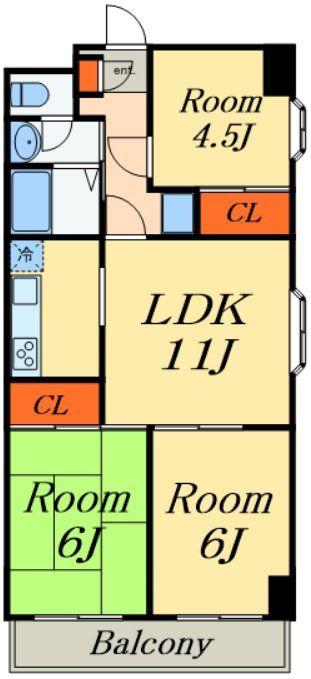 カミーユ上本郷(3LDK/3階)の間取り写真