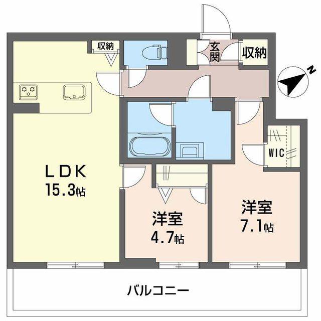 メゾン カルム(2LDK/3階)の間取り写真