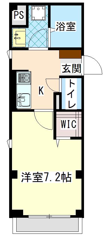 ハイステージ金沢文庫II(1K/1階)の間取り写真