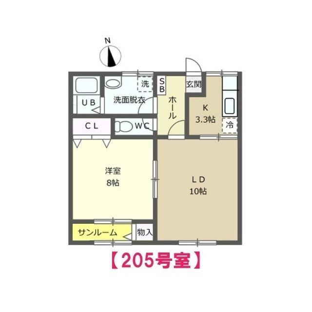 エスパシオESPACIO(1LDK/2階)の間取り写真
