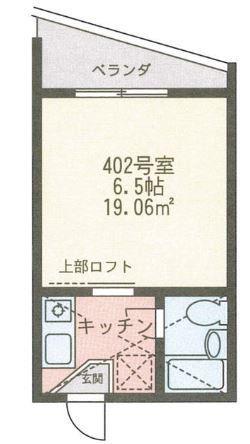 ヒルズスタイル(1K/4階)の間取り写真