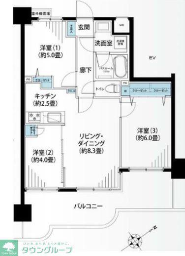 ナイスアーバン藤沢(3LDK/2階)の間取り写真