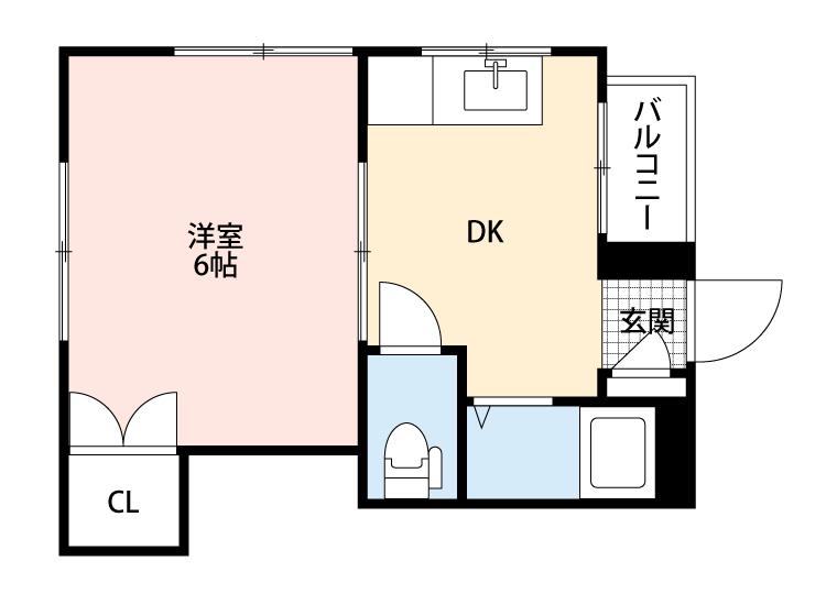 山荘ヴィラ(1DK/1階)の間取り写真