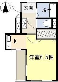 タウンハイツ天池(1K/2階)の間取り写真