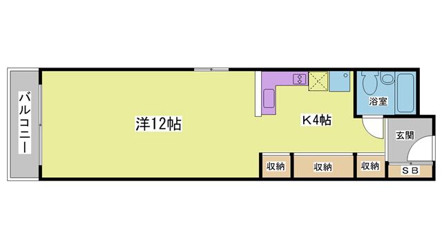 アパルトマンサンクフォイユ(ワンルーム/2階)の間取り写真