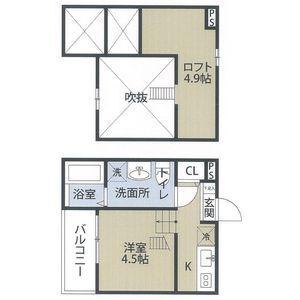 LALUCE烏森(1K/2階)の間取り写真