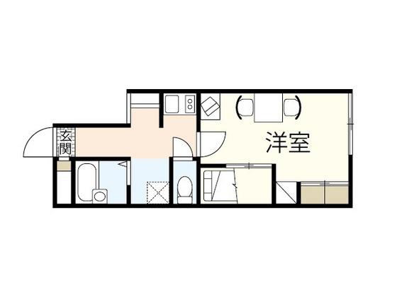 レオパレスクレストハイム(1K/1階)の間取り写真