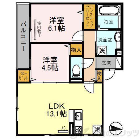 AUREA(2LDK/3階)の間取り写真