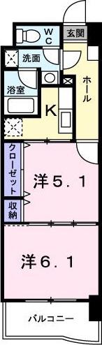 ネオ筥松(2K/3階)の間取り写真