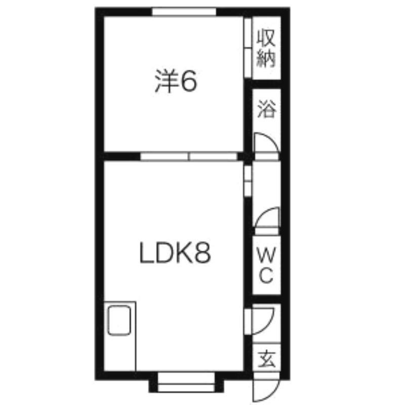 ビューハイツ・セピィ(1LDK/1階)の間取り写真