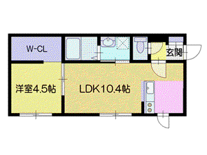 クラージュYOICHIIII(1LDK/1階)の間取り写真