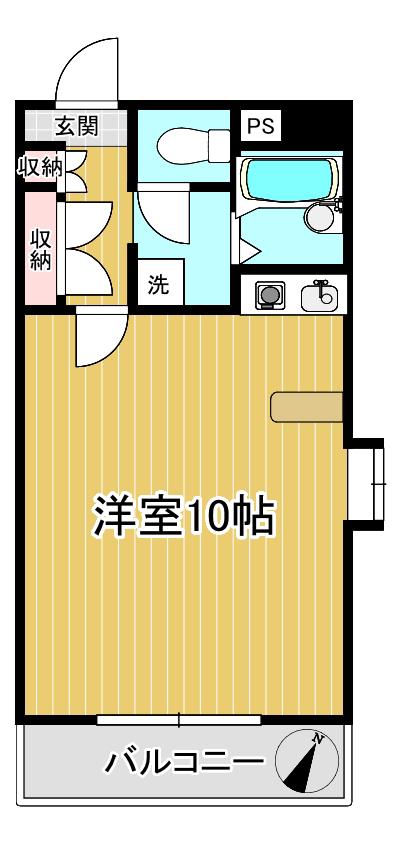 ブランシュ砂津(ワンルーム/5階)の間取り写真