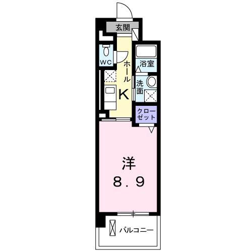 ヴァンクール(1K/2階)の間取り写真