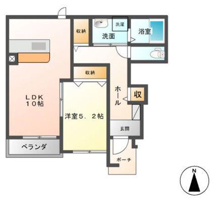ストーク(1LDK/1階)の間取り写真
