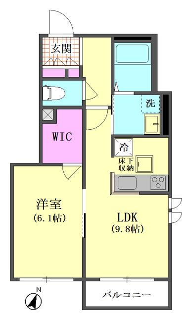 山王・兆(1LDK/1階)の間取り写真