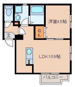 リテラ博多イーストI(1LDK/3階)の間取り写真