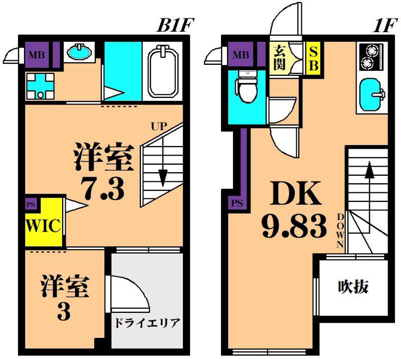 AGRATIO品川大井(2DK/1階)の間取り写真